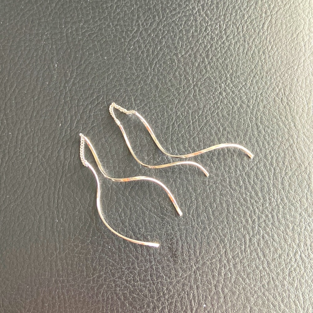 Silver earrings threader